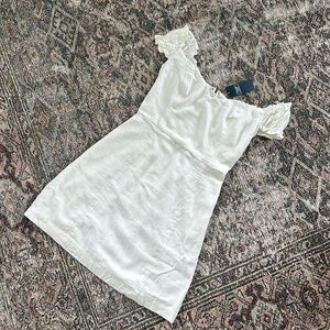 Abercrombie White Off the Shoulder Corset Mini Dress (Size XS)